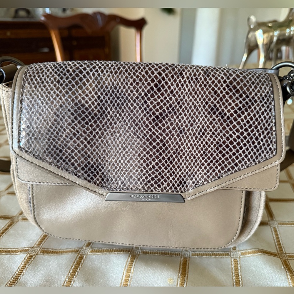 *SOLD* Coach Crossbody Bag Taylor Suede Leather Exotic Python 33p396 NWOT